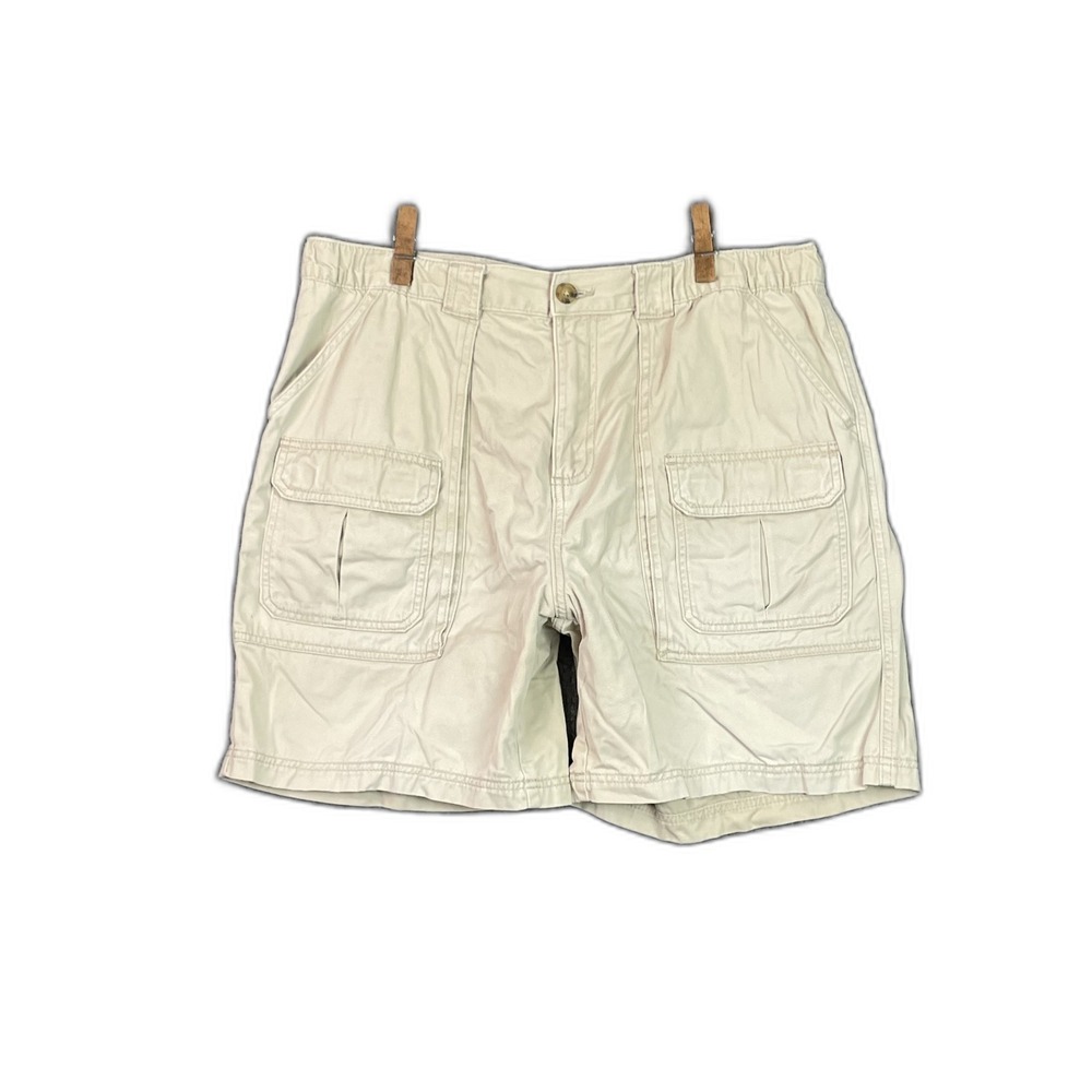 Croft & Barrow Cargo Shorts Men 36 Cotton Elastic Waist Utility Workwear Outdoor
